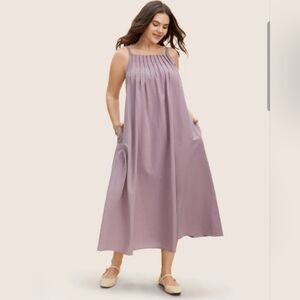 Bloomchic Purple Lavender Sleeveless Midi Dress Pockets Size 14